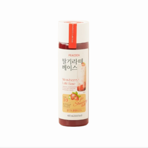 피코크 딸기라떼 베이스 400ml, 1개