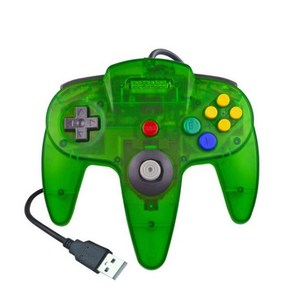 USB 유선 게임패드 N64 컨트롤러 조이스틱 클래식 콘솔 레트로 게임 윈도우 PC 맥 노트북 컴퓨터용, 08 Tanspaent Geen, 1개