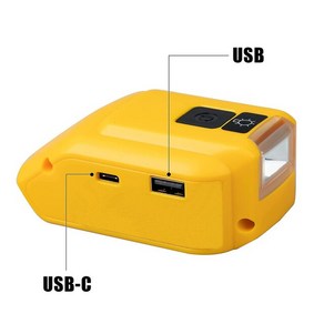 DCB090 배터리 어댑터 디월트 호환 18V 20v 최대 배터리 USB 충전기 어댑터 LED 작업 빛 전원 전원 역 공급 02 One USB One Type C