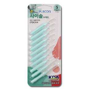 플라콘 사이솔 치간 칫솔 일회용 치간솔 (S) 1.1mm 10개입, 1개