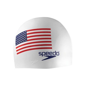 Speedo Unisex-Adult Swim Cap Silicone White Flag Speedo 남녀공용-성인용 수영모 실리콘 White Flag, 백기, 1개