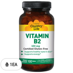 County Life Vitamins 비타민 B2 100 mg 타블렛, 1개