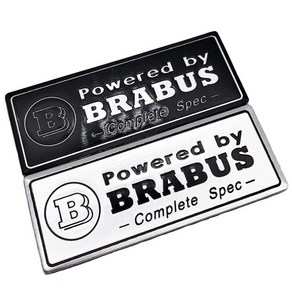 BRABUS 알루미늄 명판 엠블럼 자동차 튜닝 악세사리, 블랙, 1개