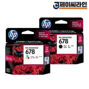 HP 정품잉크 678검정 컬러 2색 세트 데스크젯 1015 2515 2545 2546 2548, 정품_678검정,컬러 세트, 1세트