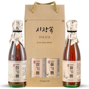 시장쏙 전연화 참기름 골드 + 전연화 들기름 300ml 선물세트 1호