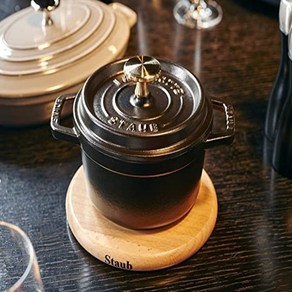 스타우브 STAUB 꼬꼬떼 14cm 원형 블랙 검정 솥밥 양수냄비 주물 1인용 2인용 집들이선물 신혼템 혼수, 1개