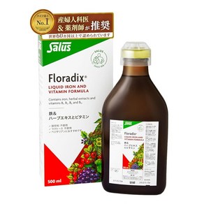 의사/약사 권장 플로라딕스 500ml 30일분 철분 보충제 임부 여성 철분 음료 Floadix 철분 보충 헴철 액체 철분 비타민 프룬 250배의 철분, 1개, 0.5l