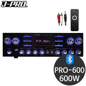 J-PRO PRO-600 4채널 600W 블루투스 카페 업소용 매장용 앰프+리모콘+PC선 1.5M 포함