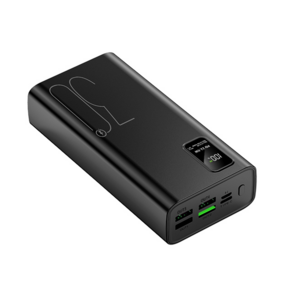 멀티단자 대용량 고속충전 보조배터리 PD 22.5W QC3.0 LED 잔량표시 30000mAh, 블랙