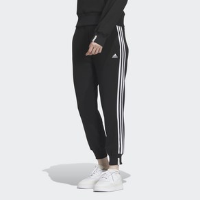 아디다스 ADIDAS 여성 캐쥬얼 삼선 조거팬츠 에센셜+ 3S 프렌치 테리 테이퍼드 팬츠 JF1416