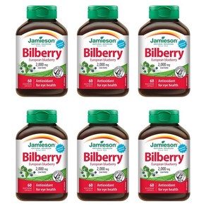 자미에슨 빌베리 유럽피안 블루베리 Bilbey Euopean Bluebey 2000mg 60정 x6, 6개