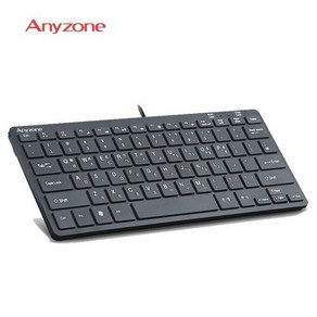 ANYZONE K400 유선 미니 키보드 USB(키스킨포함), 블랙, 상세페이지 참조