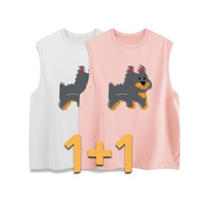 s-5xl 빅사이즈 남녀공용 민소매 나시 티셔츠 1+1 귀여운 캐릭터 프린팅 루즈핏 캐주얼 러닝 나시 트레이닝복