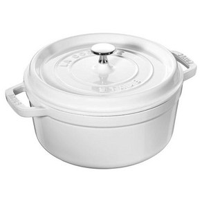 Staub 5쿼트 주철 더치오븐 냄비 화이트 5-6인분용, 1개, 없음, 10) 4-Quat - White