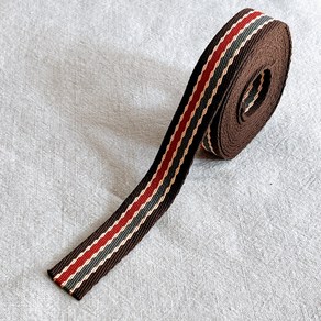 [ 웨이빙 ] 폭 2.5cm 초코 티라미수 웨이빙 가방끈 면끈 가방 스트랩 가방 부자재, 1개