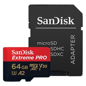 샌디스크 익스트림 프로 마이크로 SD카드 SDSQXCY, 64GB, 1개