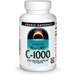 Souce Natuals C 옥수수 무료 비 GMO 1000 mg 태블릿 120 count, 120정, 1개