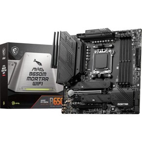 MSI B650 게이밍 플러스 WiFi 마더보드AMD AM5 ATX DDR5 PCIe 4.0 M.2 SATA 6Gbs USB 3.2 Gen 2 HDMIDP 6E 블루투스 5.3, mATX_MAG B650M MORTAR WIFI, 1개