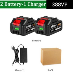 Yofida 무선 전기 체인톱 드릴용 충전식 리튬 이온 배터리 렌치 송풍기 도구 18V 15000mAh 22500mAh, 04 2x388VF-1 Chage, 6) 2x388VF-1 Chage - 18V