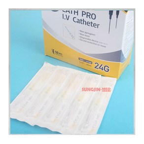 (메디퍼스트) 정맥카테타 (CATH PRO I.V Cathete) 50ea 24G x 19mm, 50개