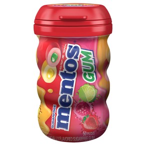 MENTOS SUGAR-FREE CHEWING GUM RED FRUIT LIME 50 PIECE BOTTLE 멘토스 무설탕 츄잉껌 붉은 과일 라임 50개 병, 1개