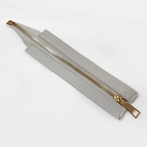 털실나라 골드 가죽지퍼 24cm 30cm, 24cm 그레이, 1개