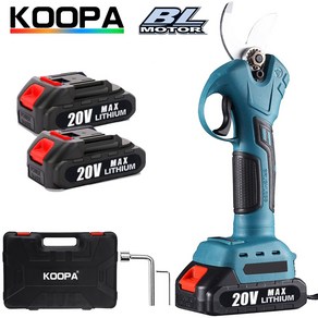 KOOPA TOOL 충전식 무선 전기 가지치기 가위 절단 직경 30mm, 본품 + 추가배터리1개, 1세트