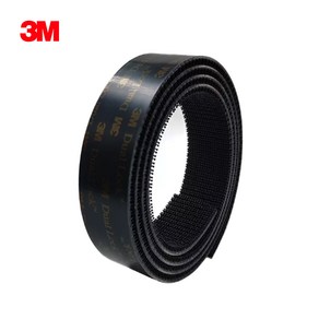 3M 듀얼락 양면 테이프 벨크로 찍찍이, 3M SJ3551CF-블랙 /, 2.54cmX70cm, 1개