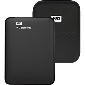 WD Elements Potable 휴대용 외장하드 + 파우치, 2TB, 블랙