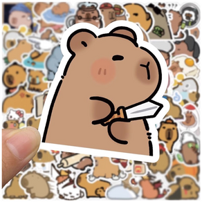 와이비비 캐리어 노트북 방수 스티커, 카피바라, 50P