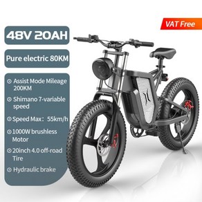 전기 자전거 30AH 2000W 48V MTB전기자전거, 1000W-20Ah, 알루미늄합금