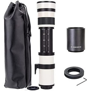 일본직발송 2. JINTU 420-1600MM F8.3 HD 수동 망원 렌즈 소니 넥스 E 마운트 A7R A7S A7 A6500 A6300 A60, One Size, One Colo