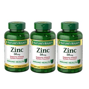 [사은품선택] 네이쳐스 바운티 아연 Zinc 50mg 400정 대용량 Natues Bounty Zinc 50mg 400 Caplets -3개 SET, 3개