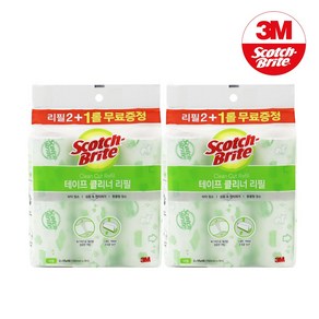 3M 스카치브라이트 대형 테이프클리너 리필 2+1, 2개