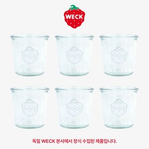 [WECK]몰드 742(580ml) 유리병 세트, 6개, 유리병(뚜껑 미포함)