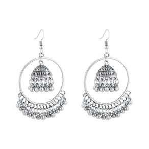 민족 스타일 Jhumka Indian Dangle Eaing Jewely Bells Tassel Dop Eaing Gift