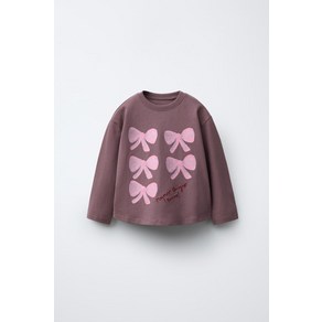 자라 키즈 ZARA KIDS 글리터 패턴 티셔츠 - 초콜렛317091