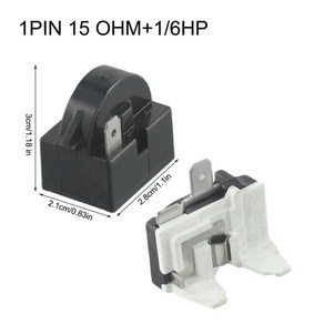 냉장고 스타터 과부하 보호대 PTC 시동 릴레이 1 2 핀 15Ohm 6H 압축기 1개, [01] 1Pin 15 Ohm