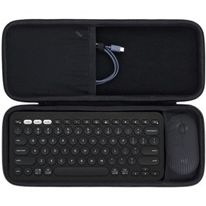 무선 키보드 세트 콤보 슬림 인체공학 로지텍 페블 2 K380s 키 M350 및 마우스 콤보블랙와 호환되는 co2CREA 하드 케이스, Black Case