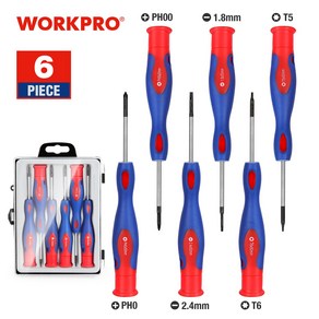 WORKPRO 6PCS 드라이버 일자 드라이버 십자드라이버 C-V 휴대폰 태블릿 시계 정비 정밀 나사 세트, 1개