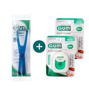 GUM 프로스메이트 치실 핸들 1개+치실 2개 세트