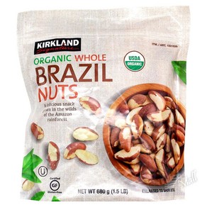 커클랜드 오가닉 브라질 넛츠 1.5LB KIRKLAND SIGNATURE ORGANIC WHOLE BRAZIL NUTS, 1개