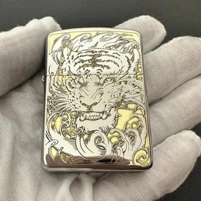 ZIPPO 지포 라이터 빈센조 클래식 라이타 콘스탄틴 빈티지 메탈 신기한 디자인 화이트 구리 황동 호랑이 야생 동물 각인 방풍 액세서리 상자 내 컬렉션