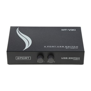 KVM 스위치 USB 2.0 스위치 선택기 2 포트 PC 공유 2 장치 USB 2.0 스위처, 밝은 검은 색, 1) Light Black, 1개