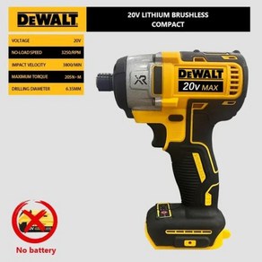 Dewalt 브러시리스 전기 임팩트 드라이버 무선 스크루 20V 배터리용 DCF887 205N.m, 1개