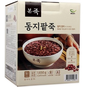 본죽 동지팥죽 330g 통팥 쌀알 전통죽 코스트코, 5개, 1.65kg