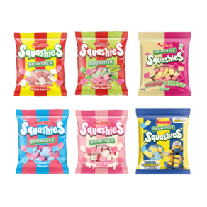 영국발송 스위즐 드럼스틱 스쿼시 오리지널 라즈베리밀크 145g 12팩 Swizzels Dumstick Squashies, 120g, 6개