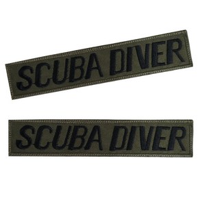 스쿠버다이버 패치 와펜 스쿠바 다이바 SCUBA DIVER 다이빙 자수 오바로크, 와펜+벨크로작업, 1개