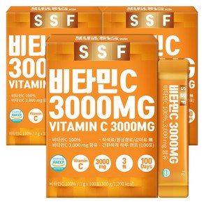 순수식품 비타민C 3000 가루 분말 스틱 파우더, 300g, 3개