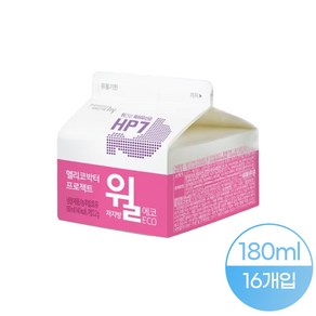 한국야쿠르트 윌 에코 저지방 180ml 16개, 0.18l